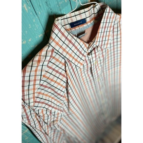 🔥❤️🔥 Old Navy Brand Everyday Button Down Plaid Shirt Regular Fit Size Me… - Picture 1 of 7
